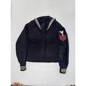 Vintage WW II US Military Navy Jumper Dress Sailor Uniform Gold Trim RARE